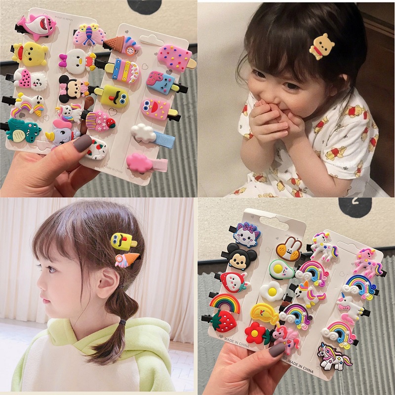 ISI 4-10 PCS - Jepit Rambut Anak Perempuan / Jepitan Korean style kualitas Import Hair Pin Murah Lucu Balita Bayi Perempuan Karakter babycinnamon