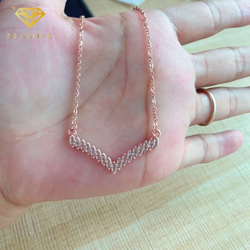 SEALOVE Kalung Fuji Mata Diamond Kalung Wanita Korea Terbaru Kalung Titanium Asli Anti Karat Tidak Luntur Perhiasan Aksesoris