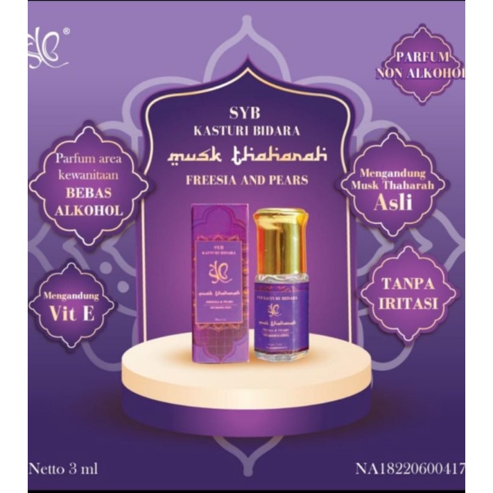 SYB KASTURI BIDARA MUSK THAHARAH BPOM PARFUM AREA KEWANITAAN ORIGINAL