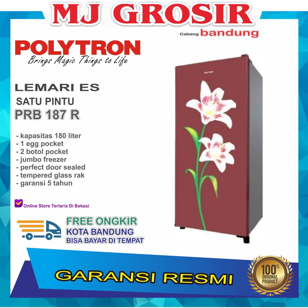 KULKAS POLYTRON PRB 187 LEMARI ES 1 PINTU PRB187 PRB 187