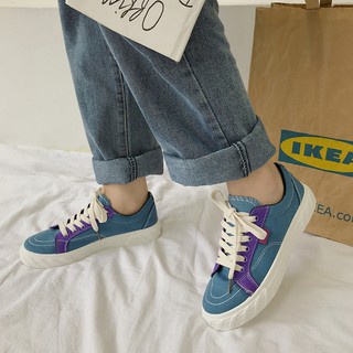 SHS026 Sepatu Sneakers Kasual Bertali Bahan Kanvas Korea Style Woman Fashion Casual Shoes S1398