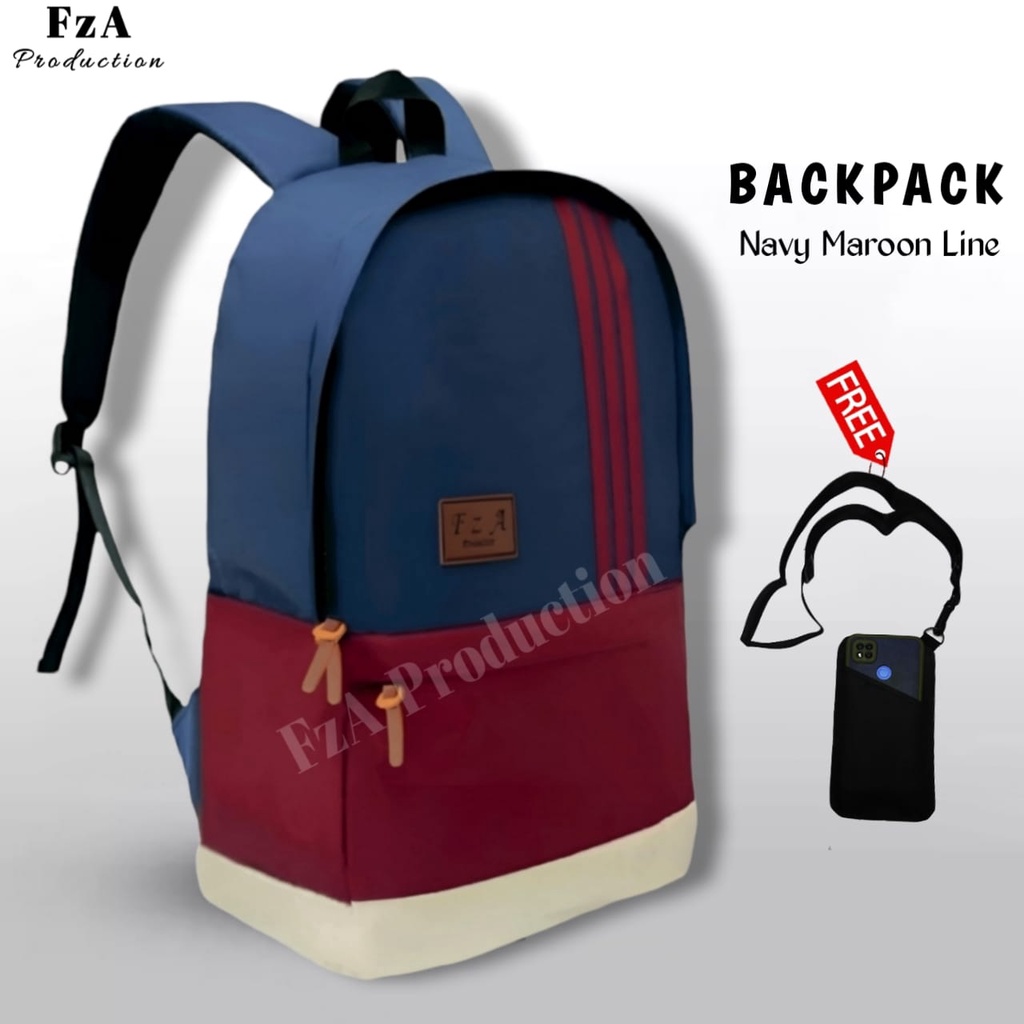 Tas Ransel Punggung Distro Casual Pria Wanita / Tas Ransel Laptop Original - FzA Gratis  Sako Wallet HP