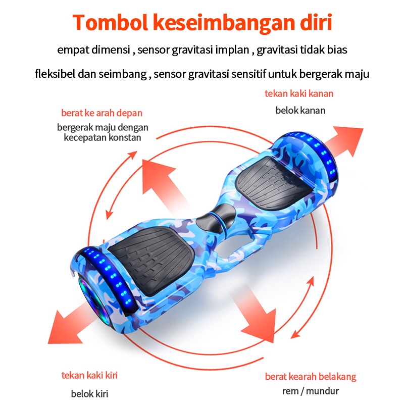 10 Inch Smart Balance Wheel with Bluetooth Speaker A10 Scooter Electric - GRATIS 6 set alat pelindung