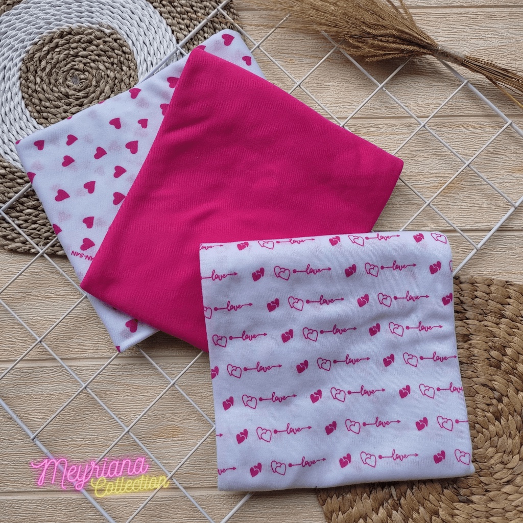 3 PCS Bedong Bayi Seri Pink Pernel Bayi Perempuan Full Print 110*90 Meyriana Collection