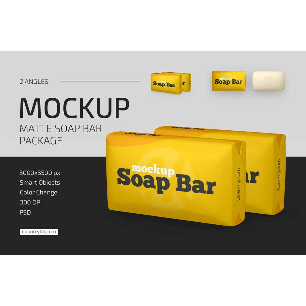 Matte Soap Bar Package Mockup Set