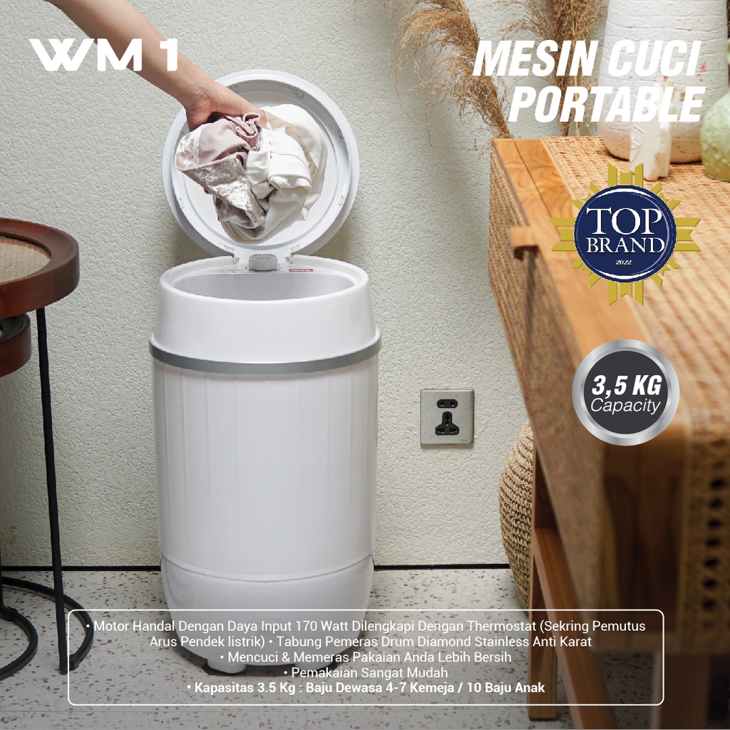 MITO Washing Machine Mesin Cuci Portable 3.5 Kg WM1 Original
