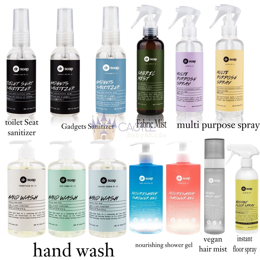 Dr Soap Instant Floor Spray - Multi Purpose Spray - Toilet Seat Sanitizer - Gadget Sanitizer - Fabric Mist Urban Shee - Vegan hair Mist - Nourishing Shower Gel - Hand Wash Dr.Soap