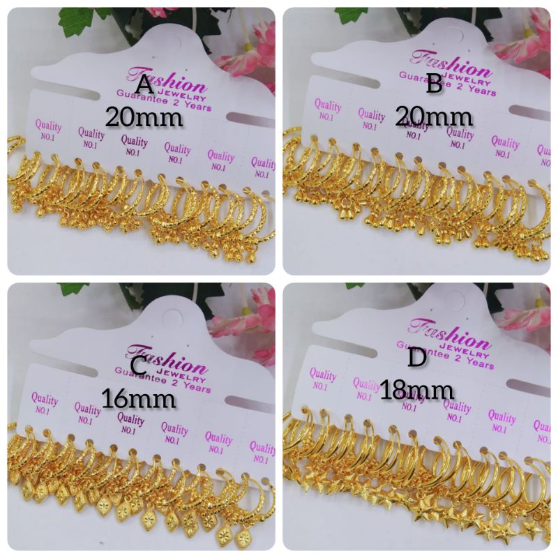 VSDR35. Anting xuping dewasa lapis emas model Gipsy warna 24k