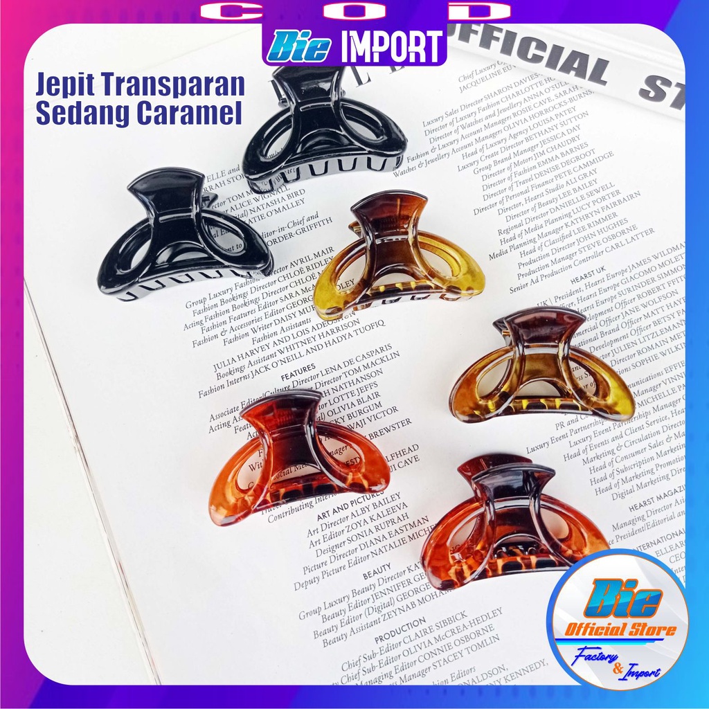 Jepit Salon Transparan Doff 3 Series Size Sedang Impor Best Seller