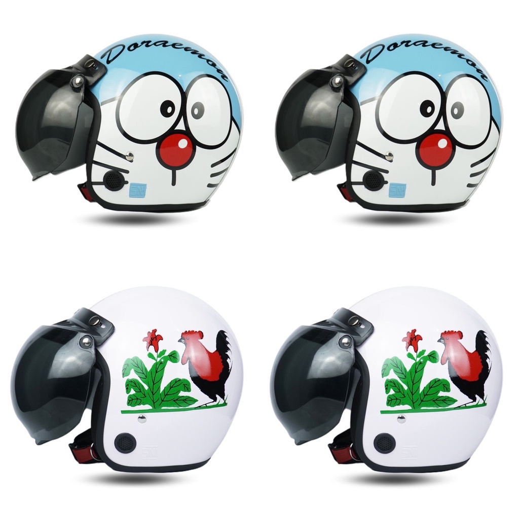 Helm Bogo Dewasa Wanita Pria Cewek Cowok Motor Sni Helm Retro Cod