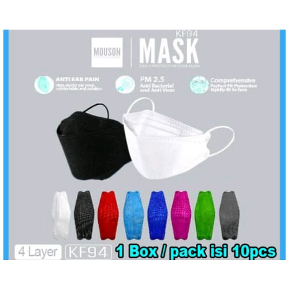 Masker KF94 JSP Mask Surgical Face Mask 3ply Earloop