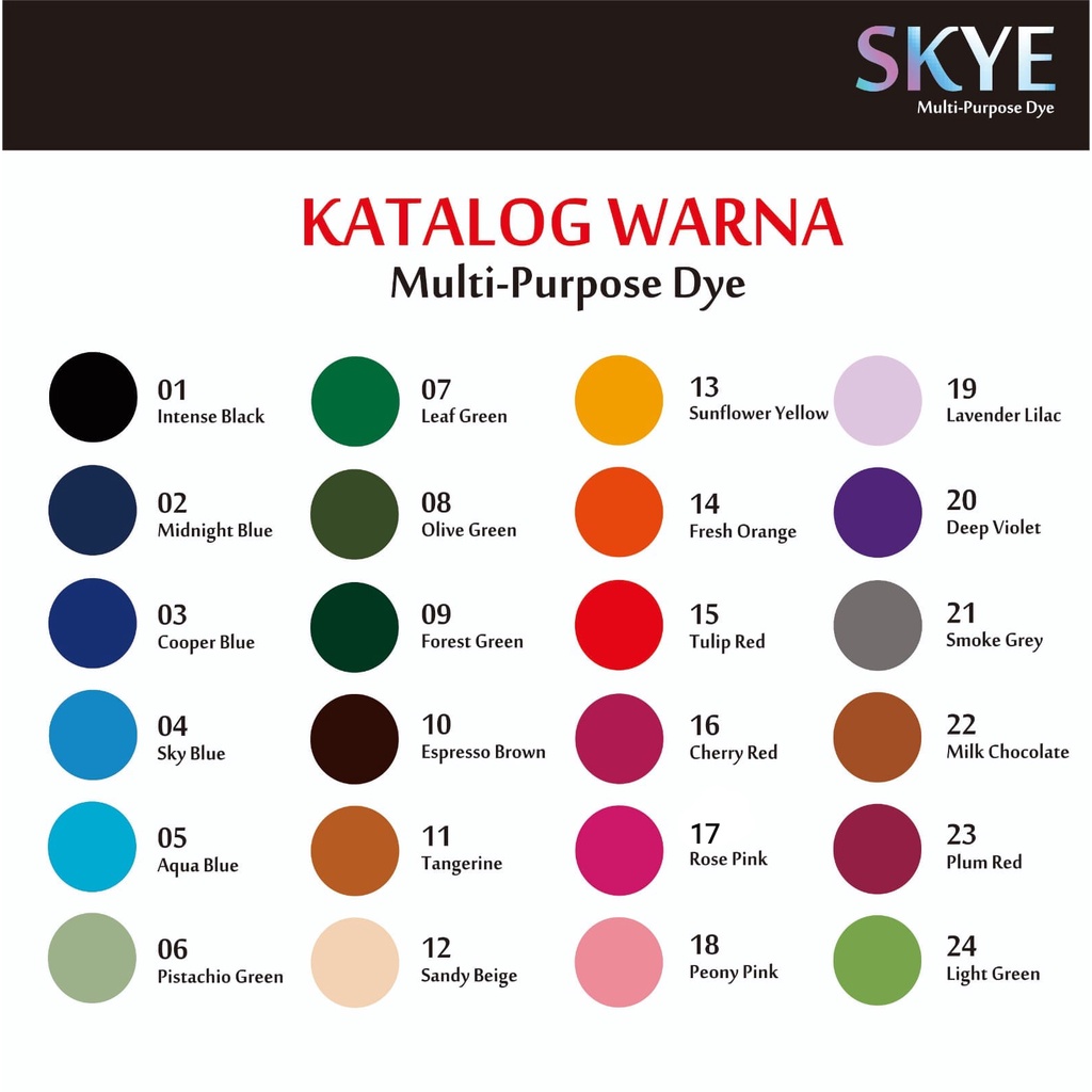 SKYE DYE - Pewarna Pakaian - Celup Baju dan Kain Textile - Tie Dye