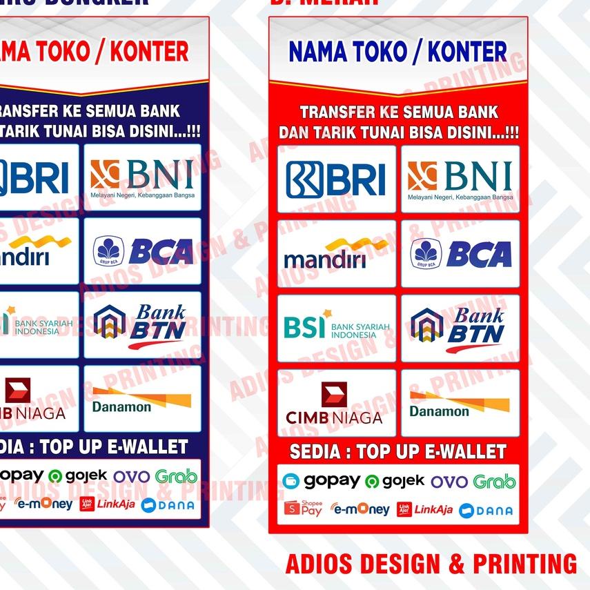 Cetak Spanduk Banner Transfer Bank Agen Brilink - Ukuran Variasi