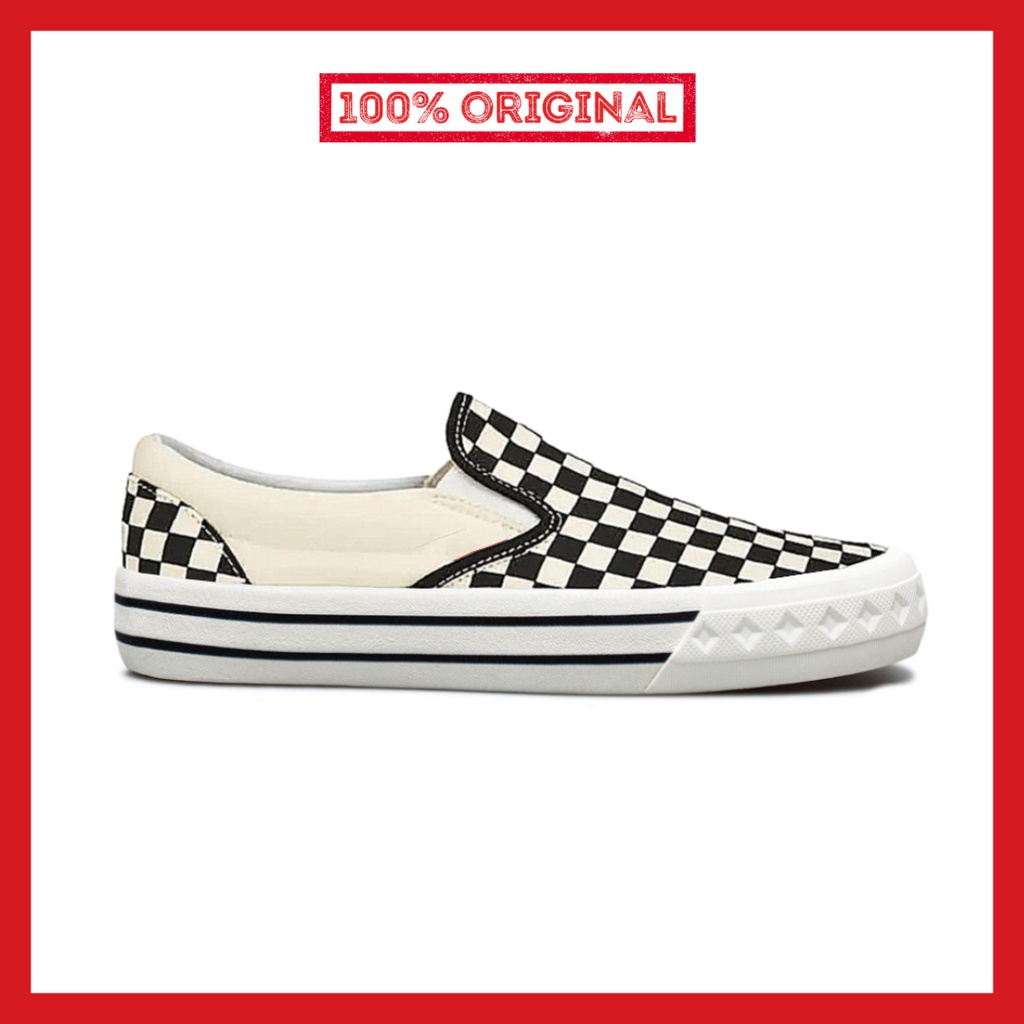 ORIGINAL - Sepatu Brand Lokal Kasual Pria Wanita No Brand Slip On Checkerboard Retro Classic