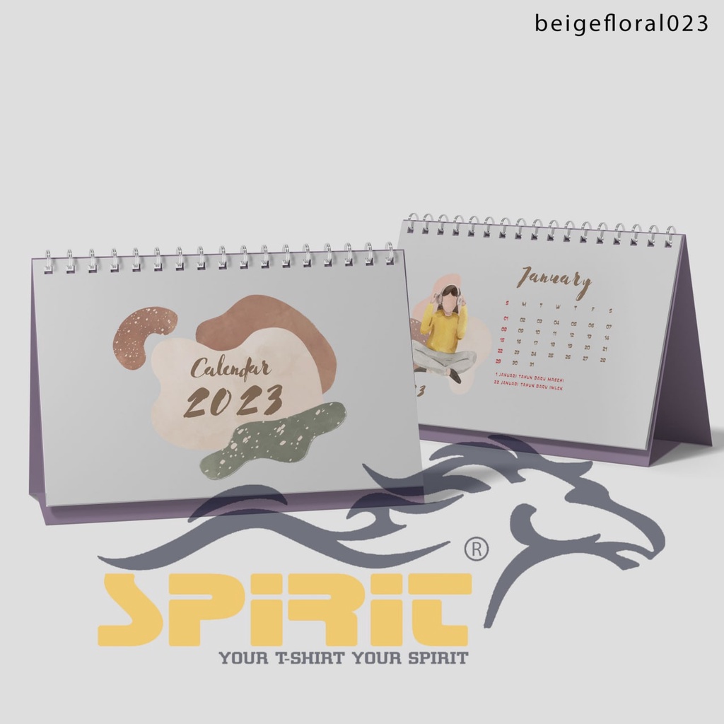 

Kalender Meja / Kalender Duduk Tahun 2023 Desian Beigefloral Aesthetic