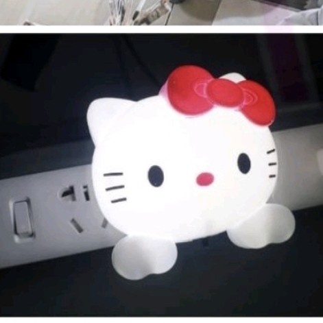 Lampu Hello Kitty Mini Led Tidur Hias Colok Hemat Listrik Kyuzuku