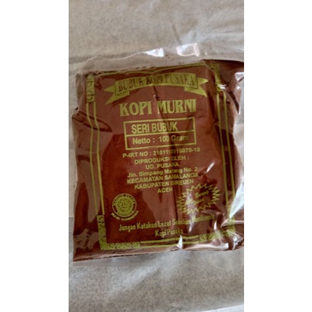 

Kopi Bubuk Khas Aceh Pusaka Kopi Murni