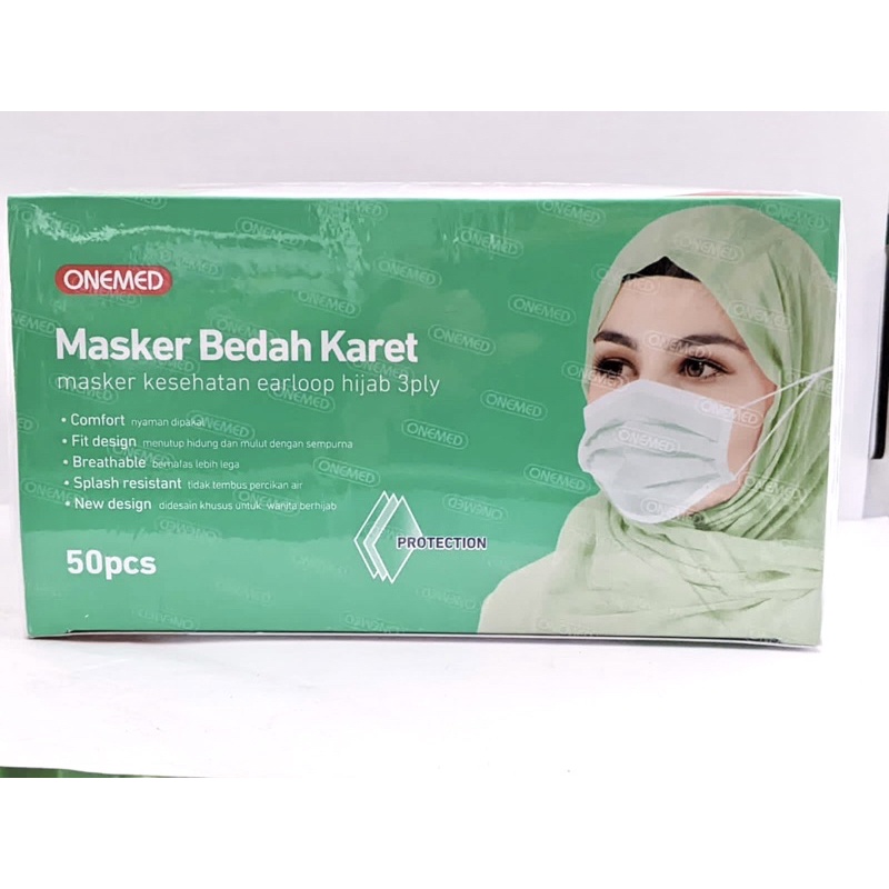 Masker Bedah Onemed Hijab / Surgical Mask Hijab 3ply