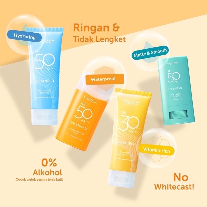 WARDAH UV Shield Essential Sunscreen Gel SPF 30 | Sunscreen Kulit Kusam Anti Aging Flek