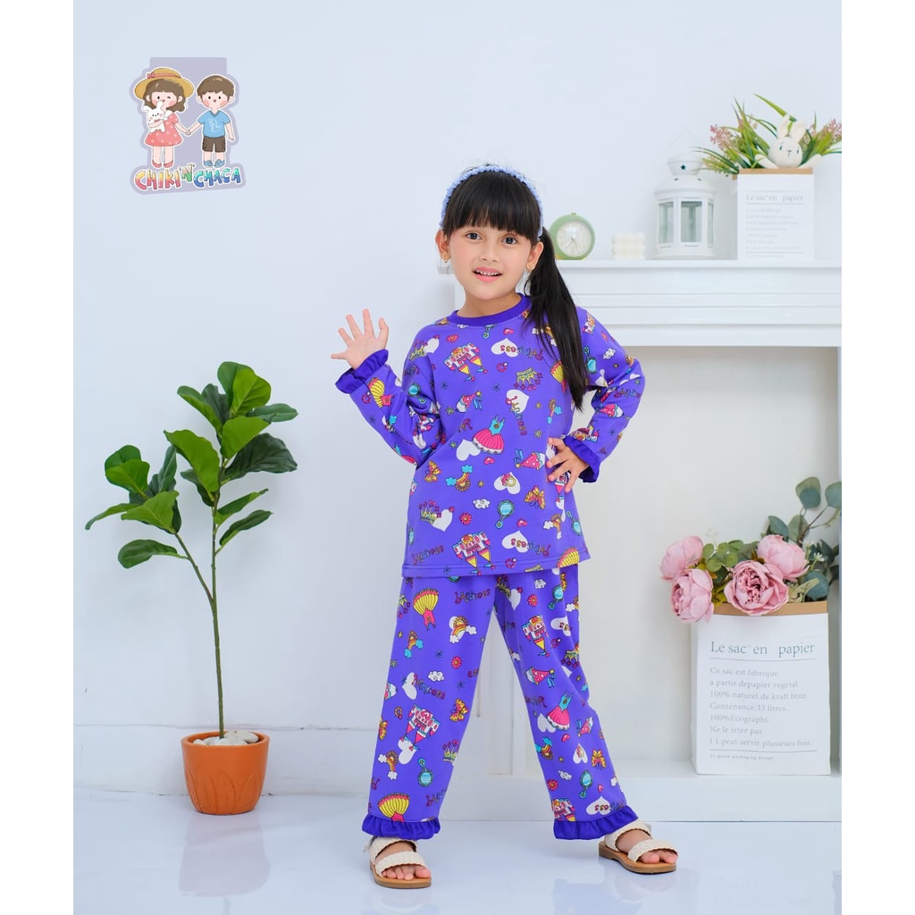 Baju tidur Piyama anak Chiki n chaca By raggakids