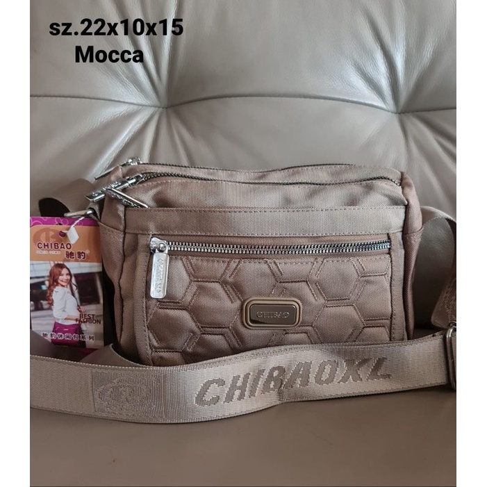 (BISA COD) Tas Slempang Chibao Original import 0071-22-77 Kanvas Tebal