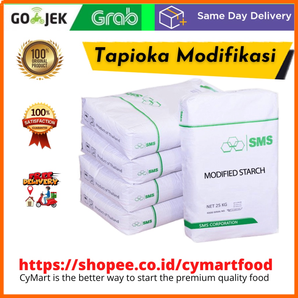 

Modified Tapioca Starch / Tepung Tapioka Modifikasi (25 Kg) Khusus Bakso Sosis dan Olahan daging via Gojek / Grab