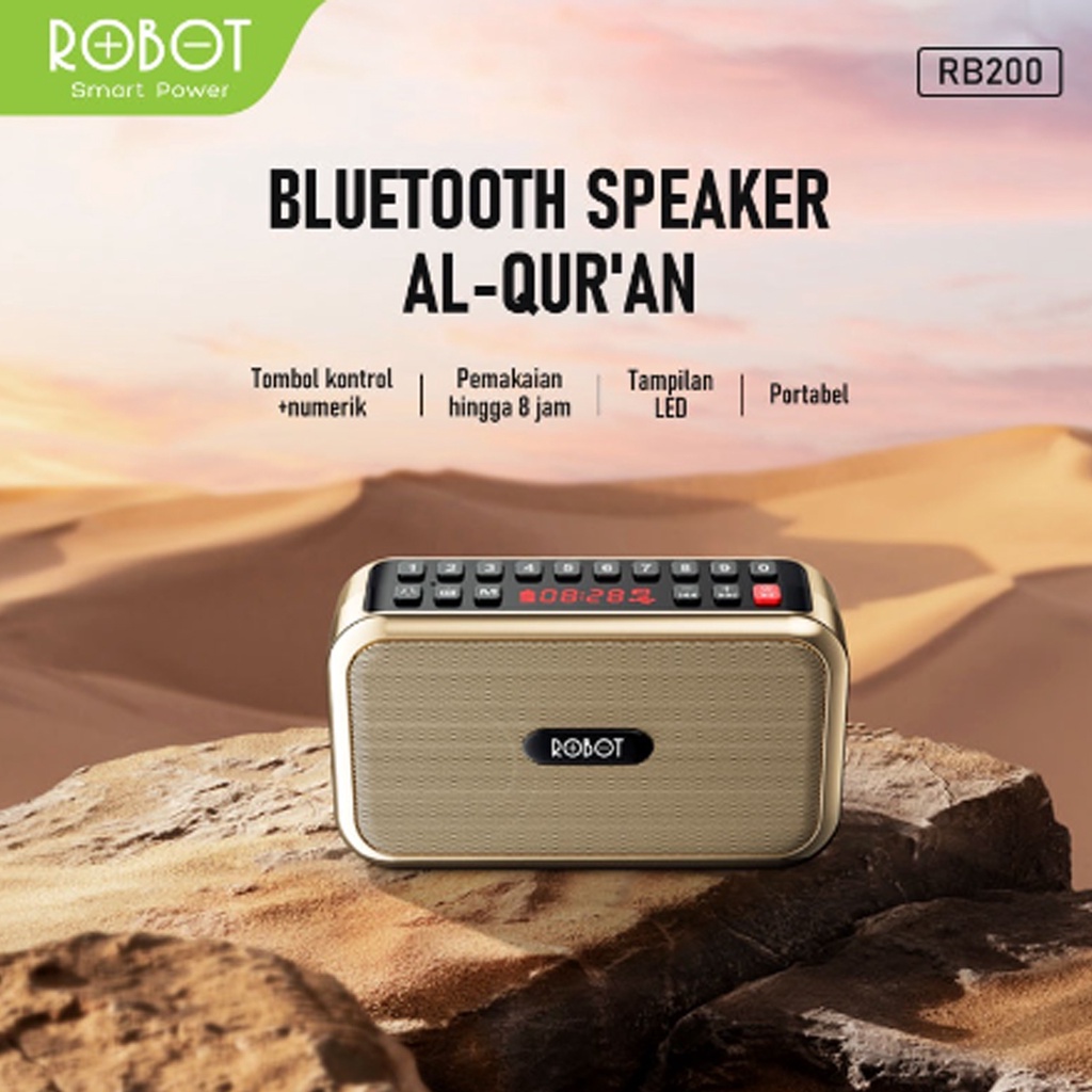 Robot Alquran Bluetooth Speaker RB200 With Tombol Numerik LED Display