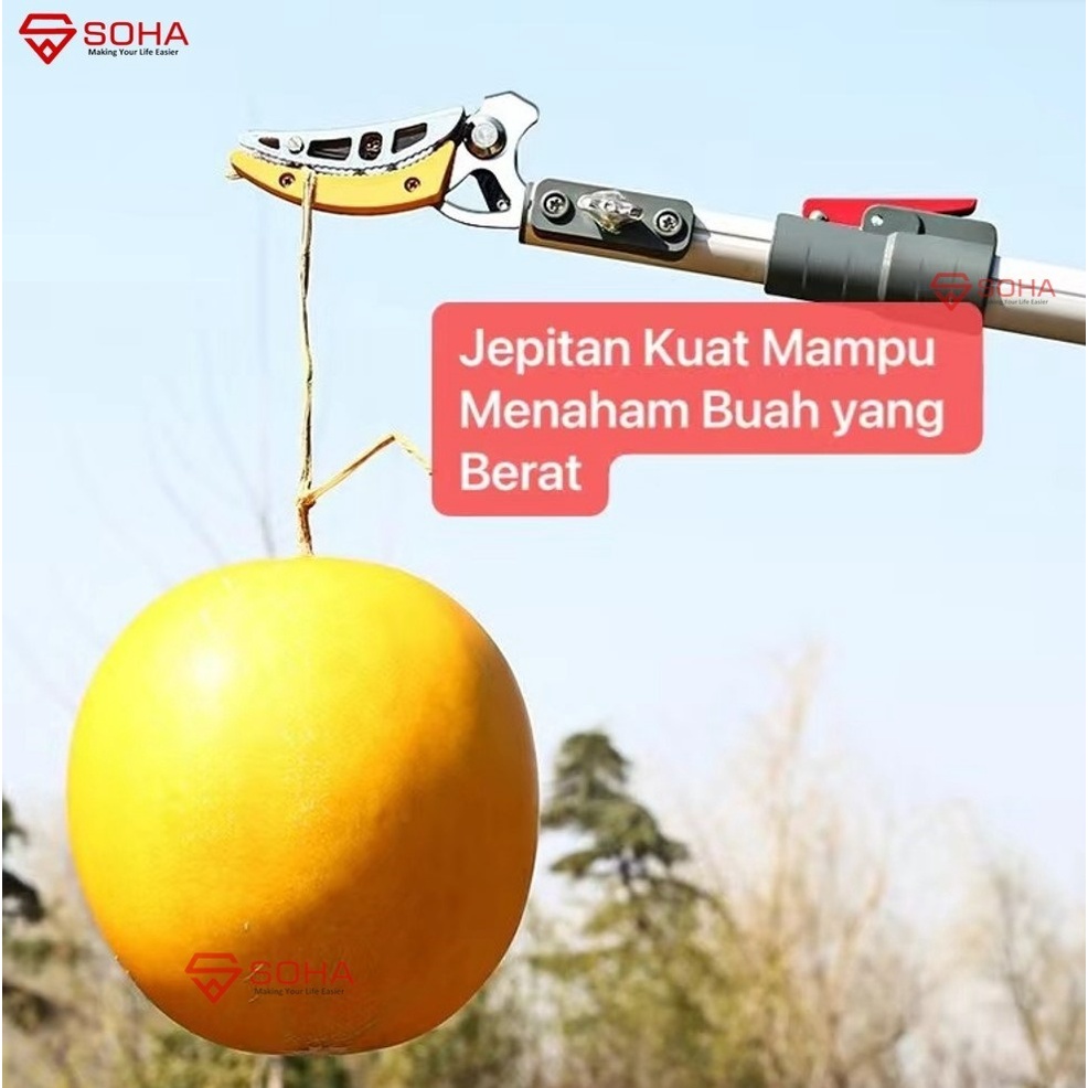 PCK-09 Alat Tongkat Pemetik Buah Panjang Telescopik Pemangkasan Ranting Pohon Gergaji Tree Pruner Saw Blade Gunting Petik Buah Tinggi Tersedia Ukuran Panjang 1.2 Meter / Telescopic 1.8M - 3 Meter / 2.2 M - 4 Meter