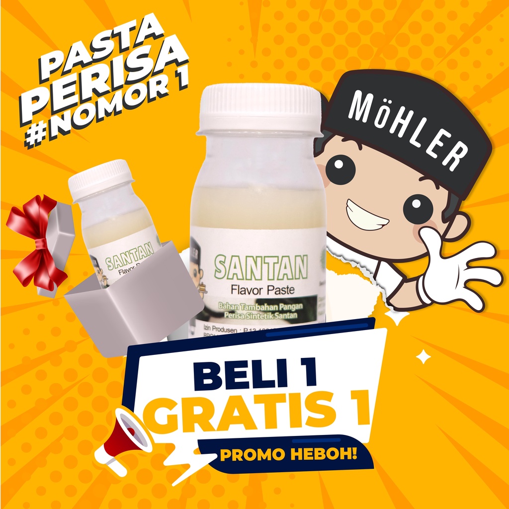 MOHLER Pasta perisa pewarna SANTAN (KLIK KOMBO HEMAT UNTUK BELI 1 GRATIS 1)