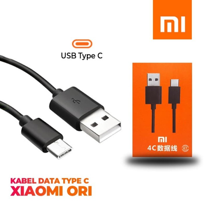 Kabel Data Xiaomi Type C 4c  / Cable Charger Carger Xiaomi USB Type C Original 100%