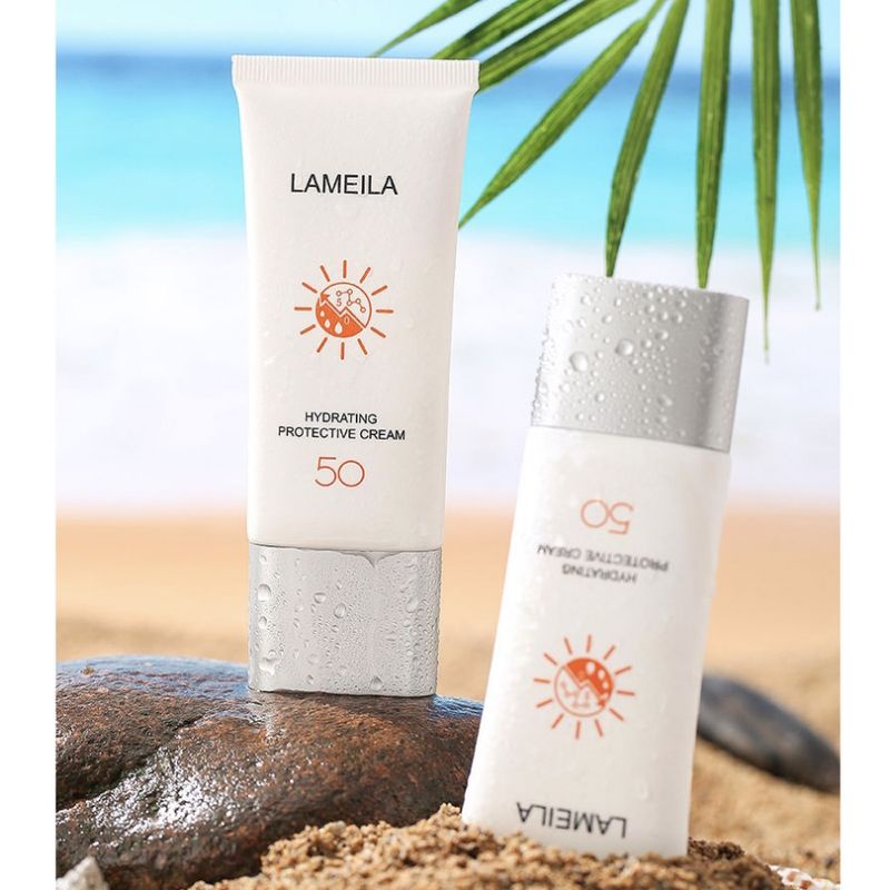 LAMEILA Sun Block SPF 50 Sun Screen Wajah Tahan 12 Jam PA+++ White Sunblock