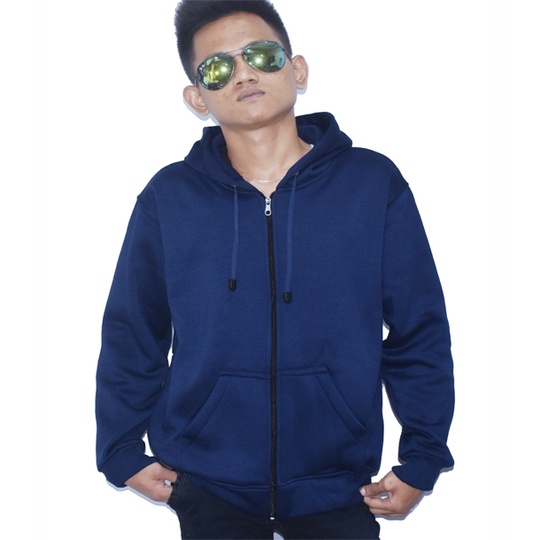 Jaket Sweater Polos Hoodie ZIPPER ukuran S M L XL XXL Pria dan wanita / UNISEX / bisa COD