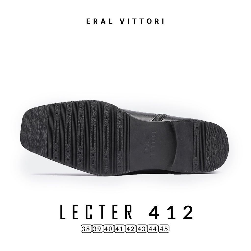 Eral Vittori - Lecter 412 Sepatu Boots Formal Pria Kulit Tinggi Zipper Hitam Coklat