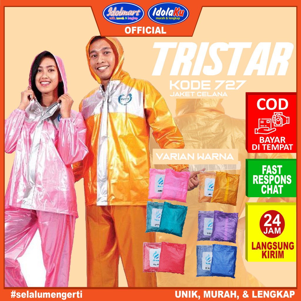 IDOLMART Plevia Jas Hujan Jaket Celana Remaja Tristar 727