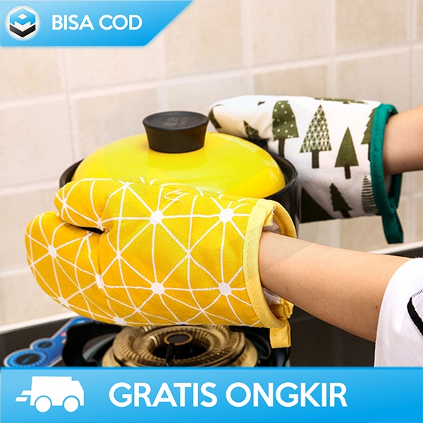 SARUNG TANGAN MASAK COOKING HAND GLOVE KATUN HEAT RESISTANT 24.5X15CM