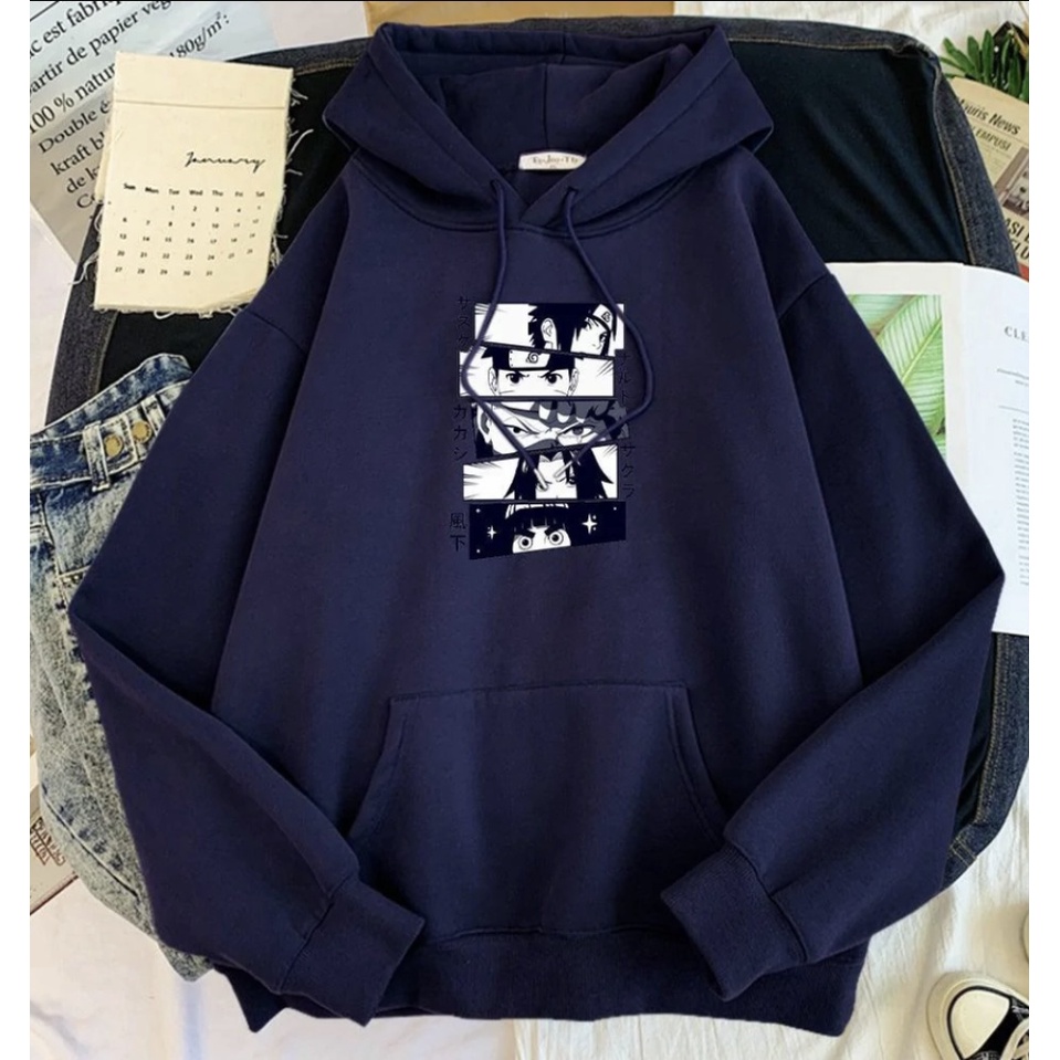 SHIPPUDEN NARUTO Jumper Hoodie II Sweater Hoodie Anime II Sweter Oblong Topi II SIZE M - XL ( Pria &amp; Wanita / Anak &amp; Dewasa )
