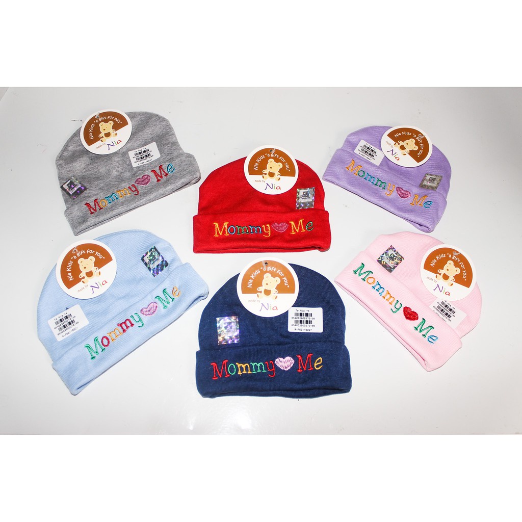 NIA-Topi Bayi Newborn Motif Lucu Nia Love Mommy