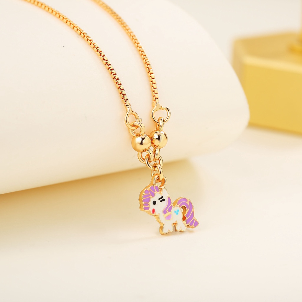 Y226 Kalung Anak Perempuan Unicorn Lucu Kalung Anak Karakter Lapis Emas Gold Anti Karat