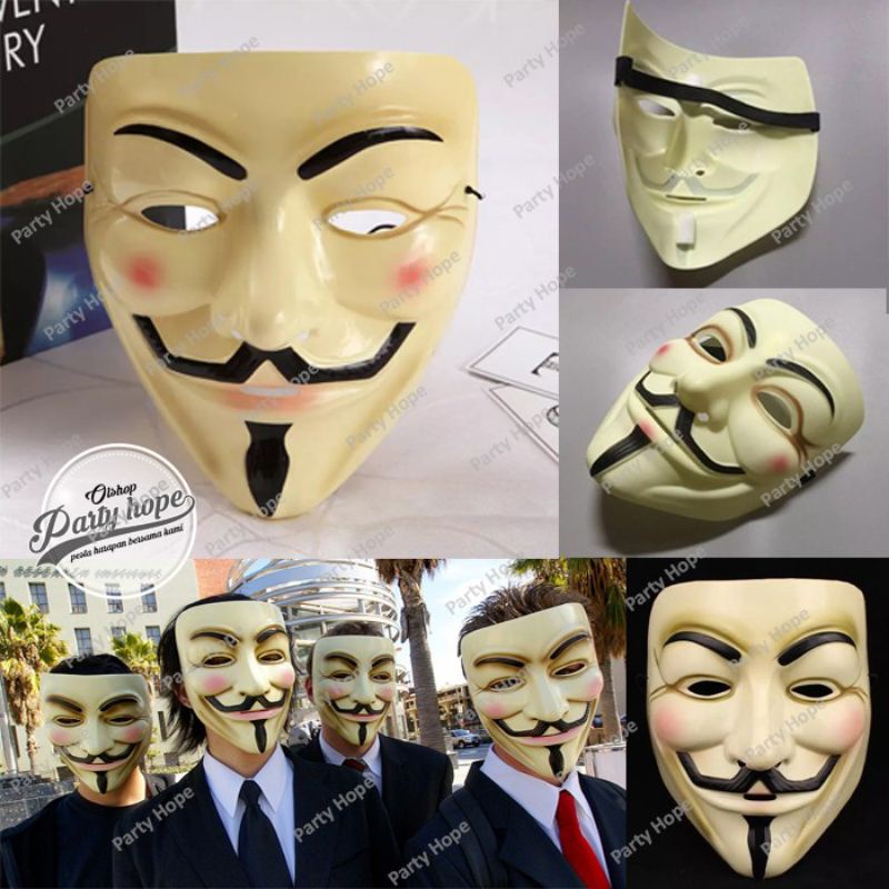 Topeng anonymous hacker vendetta mask