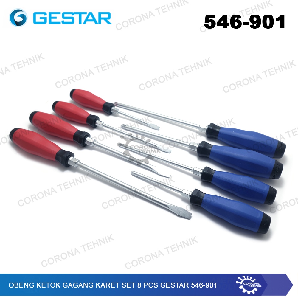 Gestar 546-901 - Obeng Ketok Gagang Karet Set 8 Pcs