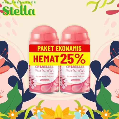 STELLA Parfum'ist Matic Refill 2X225ml I Pengharum Ruangan I Multipack