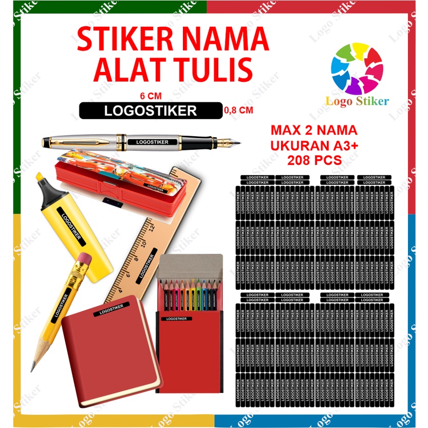 

(GLOSSY )- STIKER PENSIL LABEL NAMA WARNA UNTUK ANAK SEKOLAH MURAH