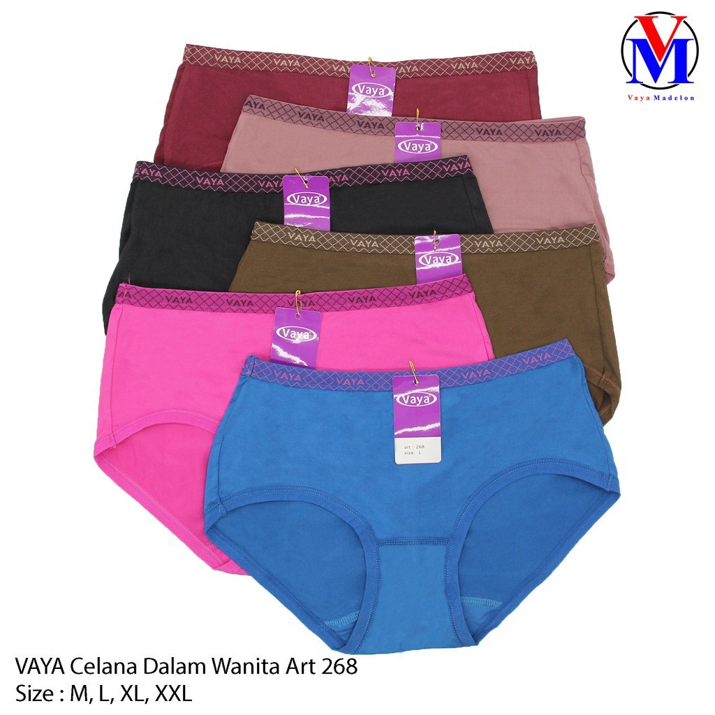 6 PCS | Celana Dalam Wanita VAYA 268 / CD Fashion Cewek Bahan Super Lembut / Size M -XXL JUMBO