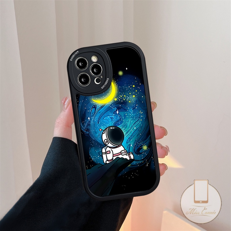IPHONE Cover Telepon Lembut Kompatibel Untuk Iphone6 6s 7 8 Plus13 11 12 14 Pro MAX XR X XS MAX SE 2020kartun Trendy NASA Astronot Soft TPU Back Case