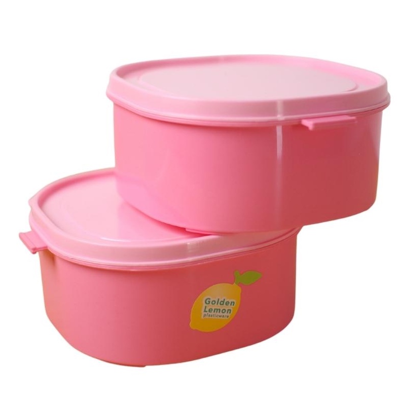 Rantang Piknik Mini Rantang Anak Plastik Susun 2 Pink rp 123/2 pi