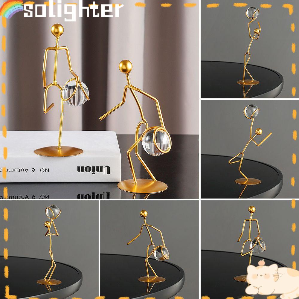 Solighter Miniatur Figur Manusia Bahan Besi Tempa Untuk Dekorasi Rak Buku