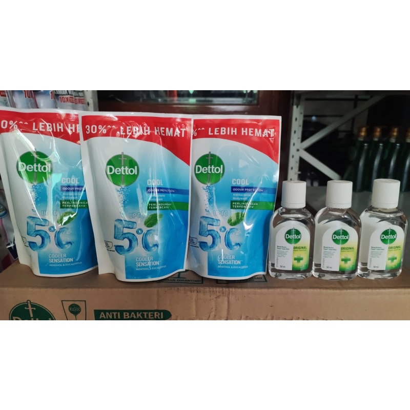 Dettol bodywash cool 200ml gratis 1 sanitaizer 50ml