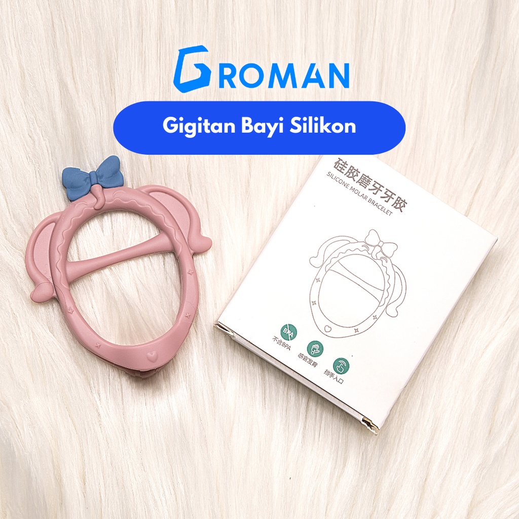 Gigitan Bayi Silikon Teether Lembut Bentuk Gelang Mainan Bayi BPA Free Premium Bracelet Teether Silicone Baby