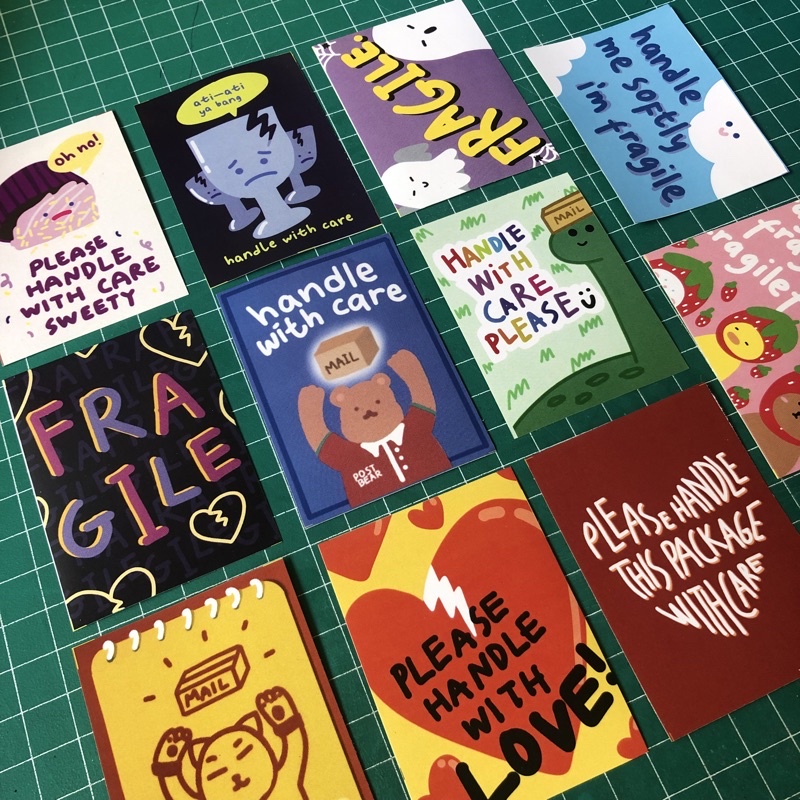 

(MINIM 20 PCS) CUTE FRAGILE STICKER