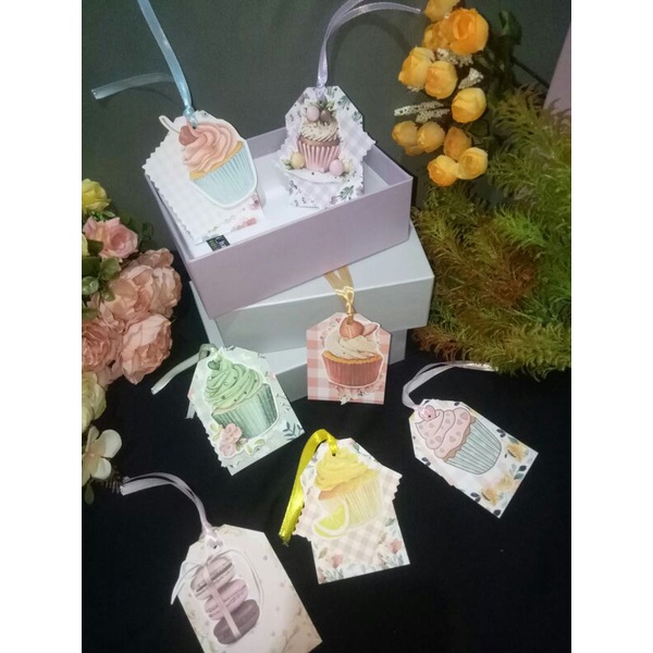 

ready label hangtag cute cupcake for greetingcard 1pc